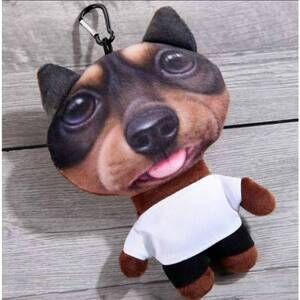 NEW MAD STYLE women's baby face beagle jumbo stuffed 3d key fob keyring in anima